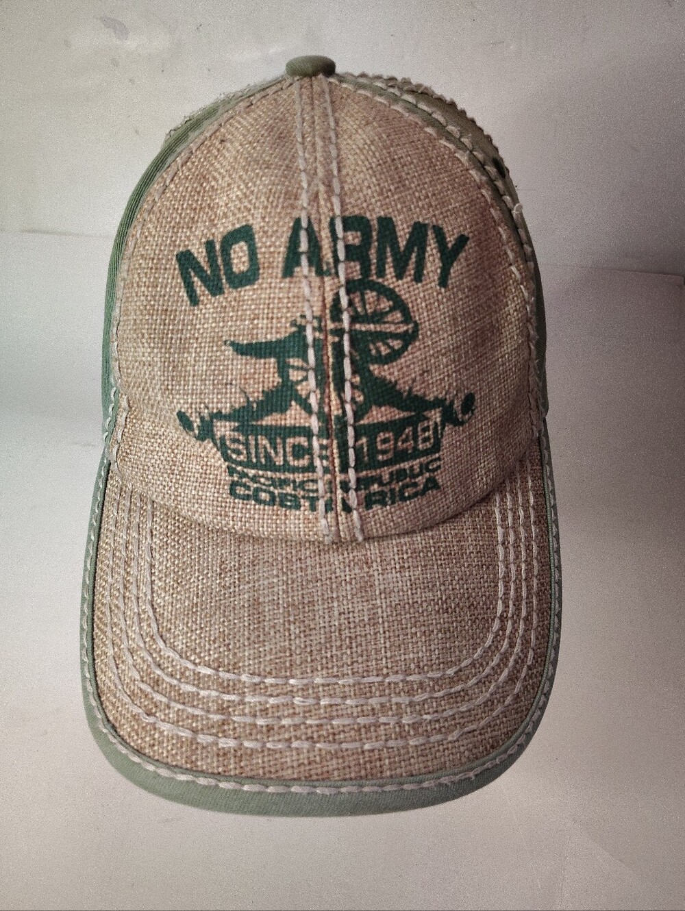 No Army Since 1948 Costa Rica Strap Back Hat One Size 100% Cotton